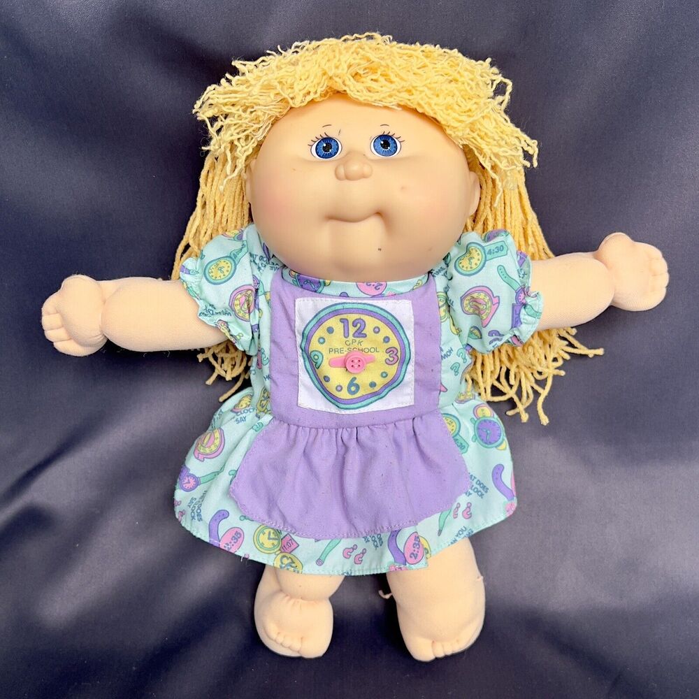 Vintage CPK Crimp N Curl Doll W/What Time Is It? Dress Cabbage Patch Kids 1991